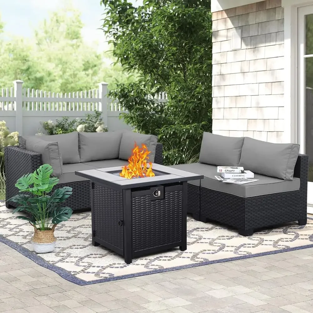 Outdoor Furniture And Fire Pit - 5-Piece Outdoor Patio Furniture Set with