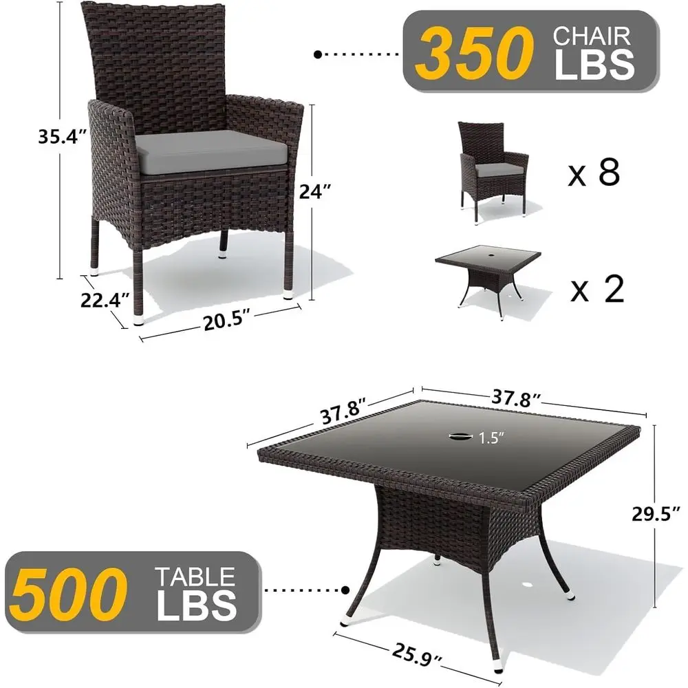 10-Piece Weather-Resistant Rat - Outdoor Furniture Dining Set reseña y precio