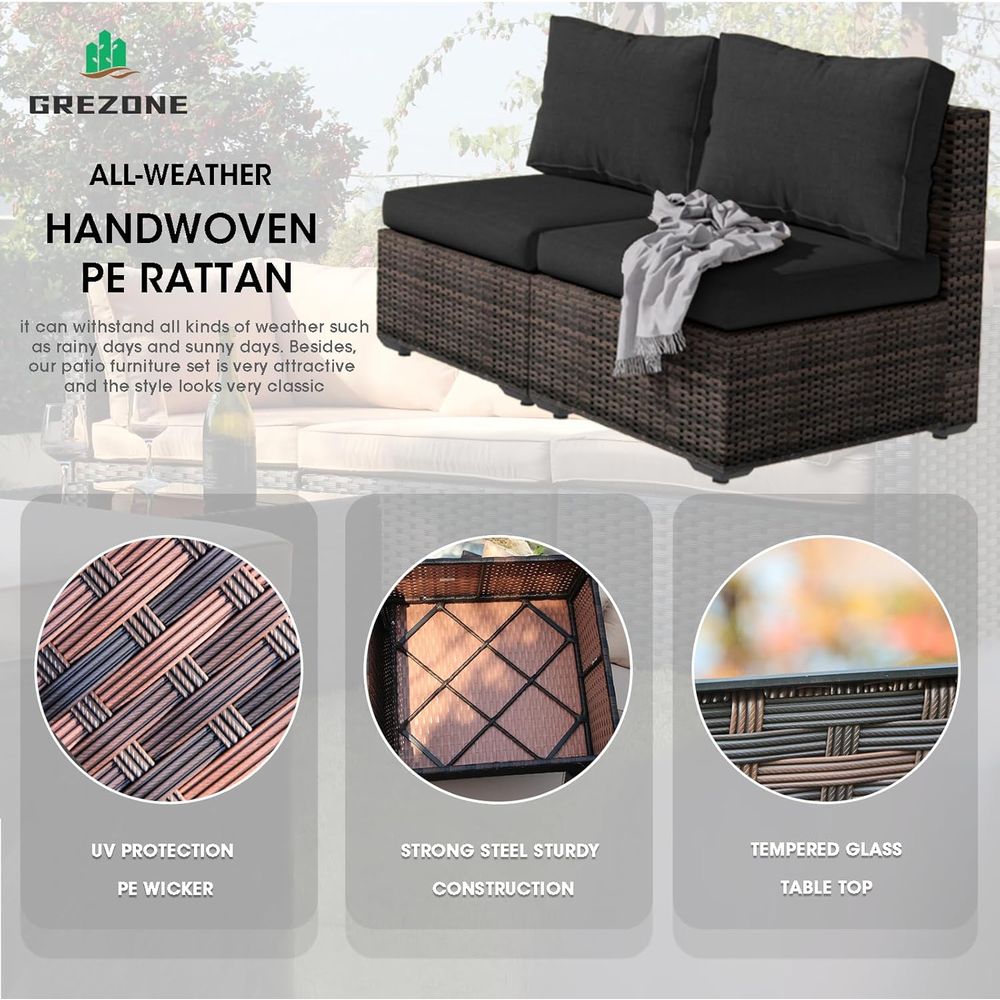 13-Piece Outdoor Sectional Pat - Outdoor Furniture And Fire Pit reseña y precio