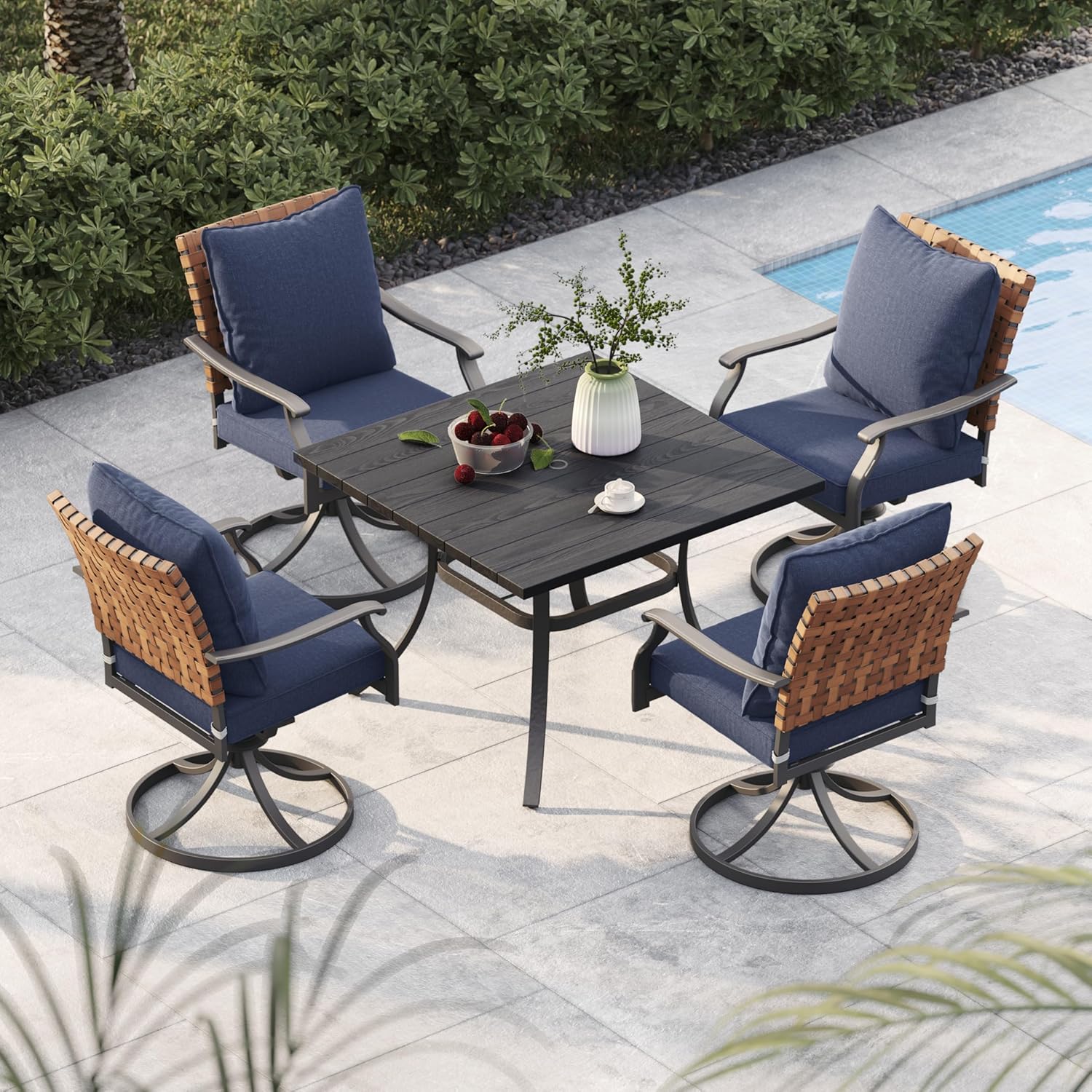 5-Piece Outdoor Dining Set, 4  - Outdoor Furniture Dining Set reseña y precio