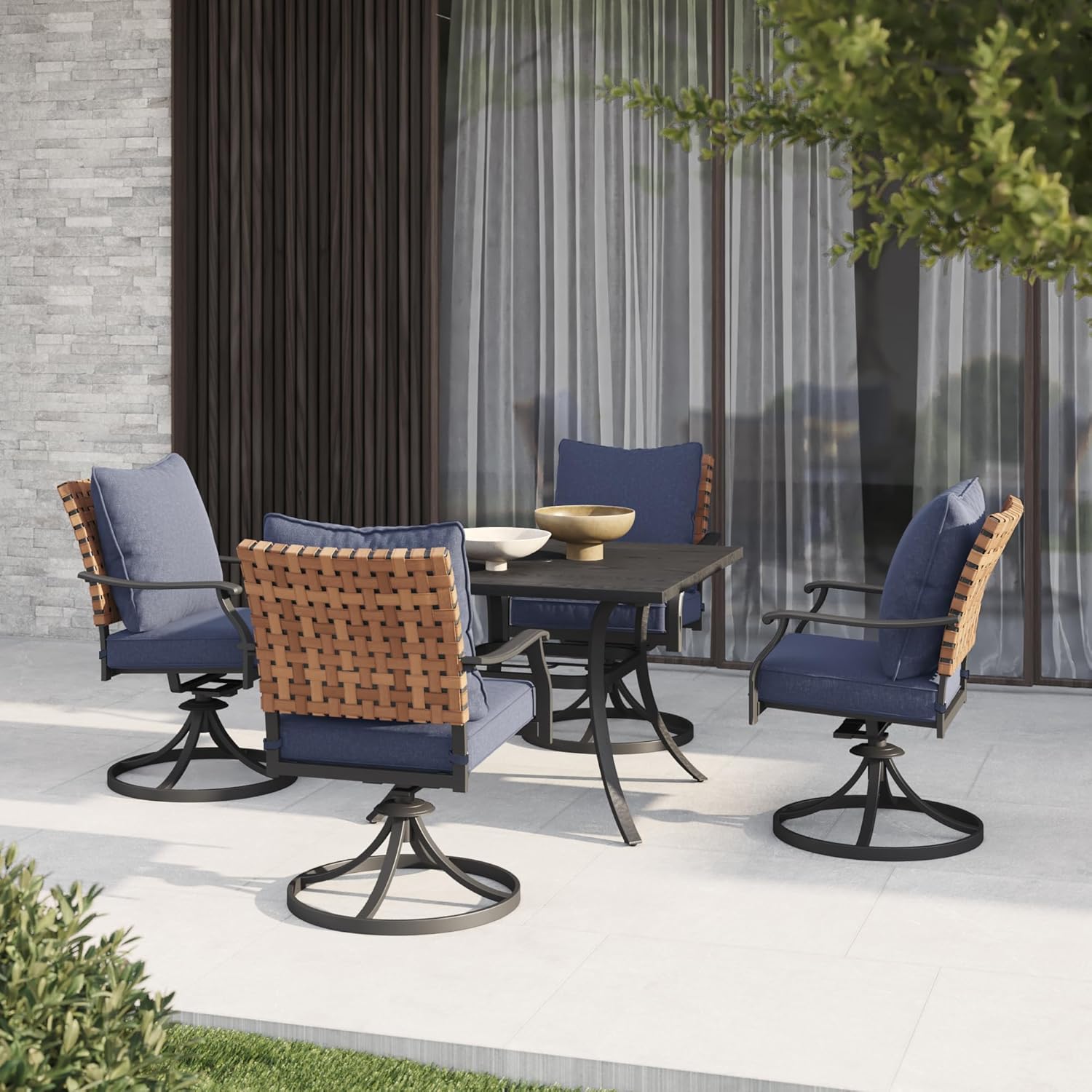 5-Piece Outdoor Dining Set, 4  - Outdoor Furniture Dining Set reseña y precio
