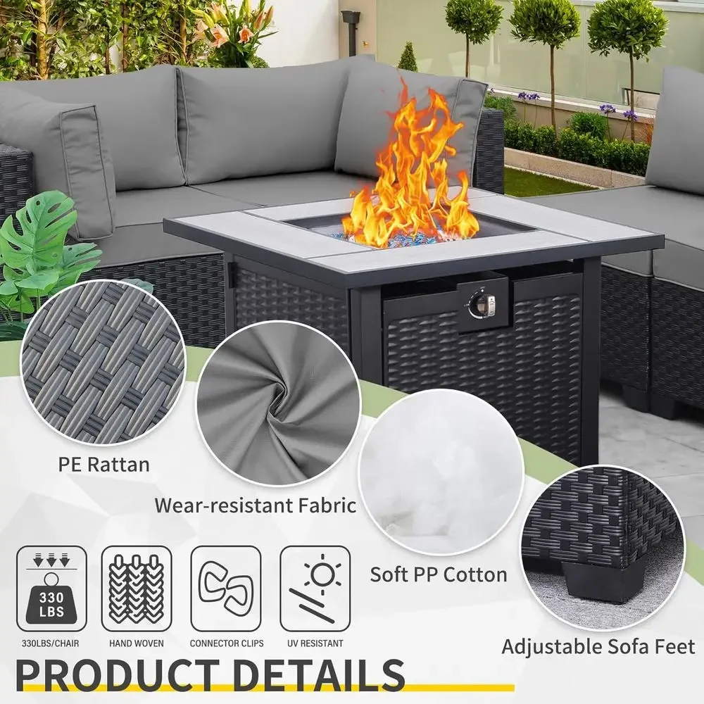 5-Piece Outdoor Patio Furnitur - Outdoor Furniture And Fire Pit reseña y precio