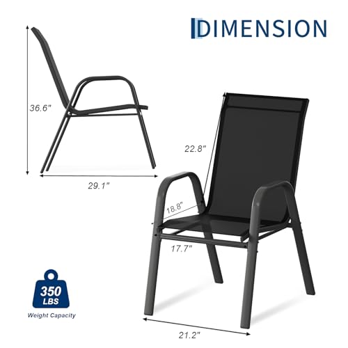 Black Textilene Outdoor Dining - Outdoor Furniture Dining Set reseña y precio