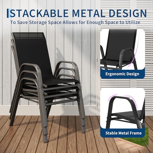 Black Textilene Outdoor Dining - Outdoor Furniture Dining Set reseña y precio
