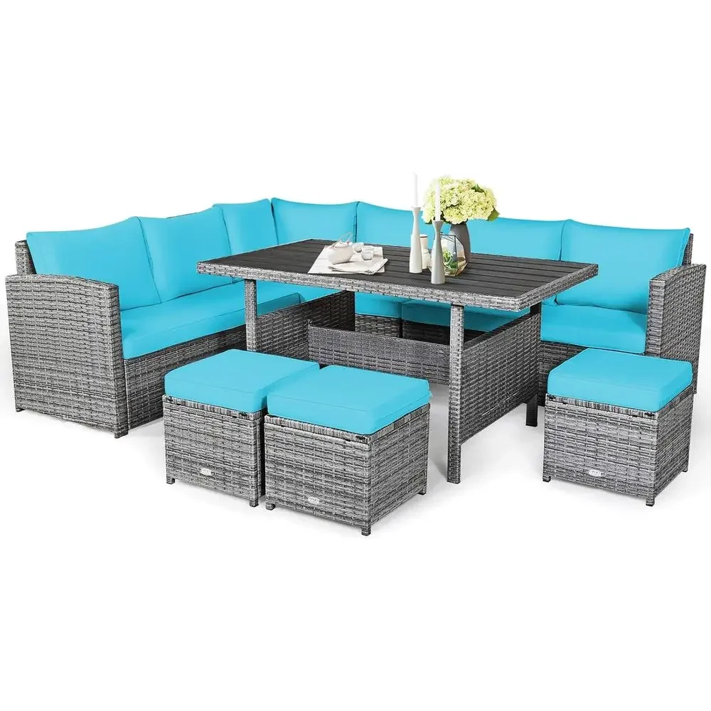 Turquoise Outdoor Sectional So - Outdoor Furniture Dining Set reseña y precio