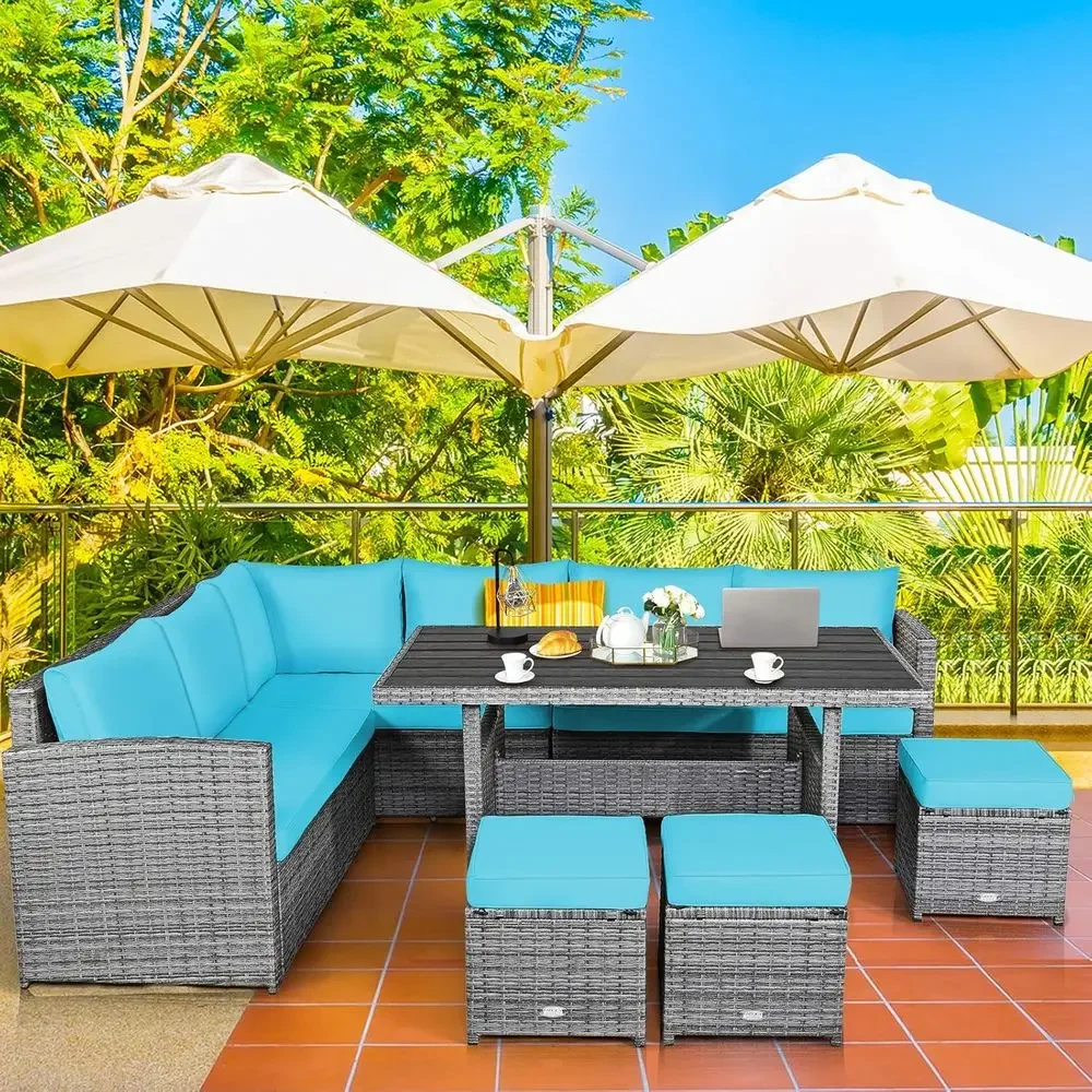 Turquoise Outdoor Sectional So - Outdoor Furniture Dining Set reseña y precio