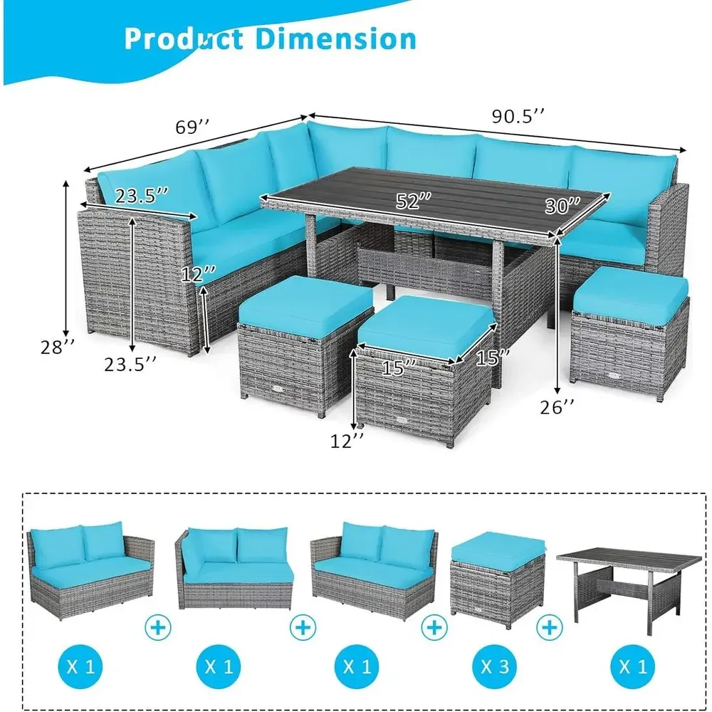 Turquoise Outdoor Sectional So - Outdoor Furniture Dining Set reseña y precio