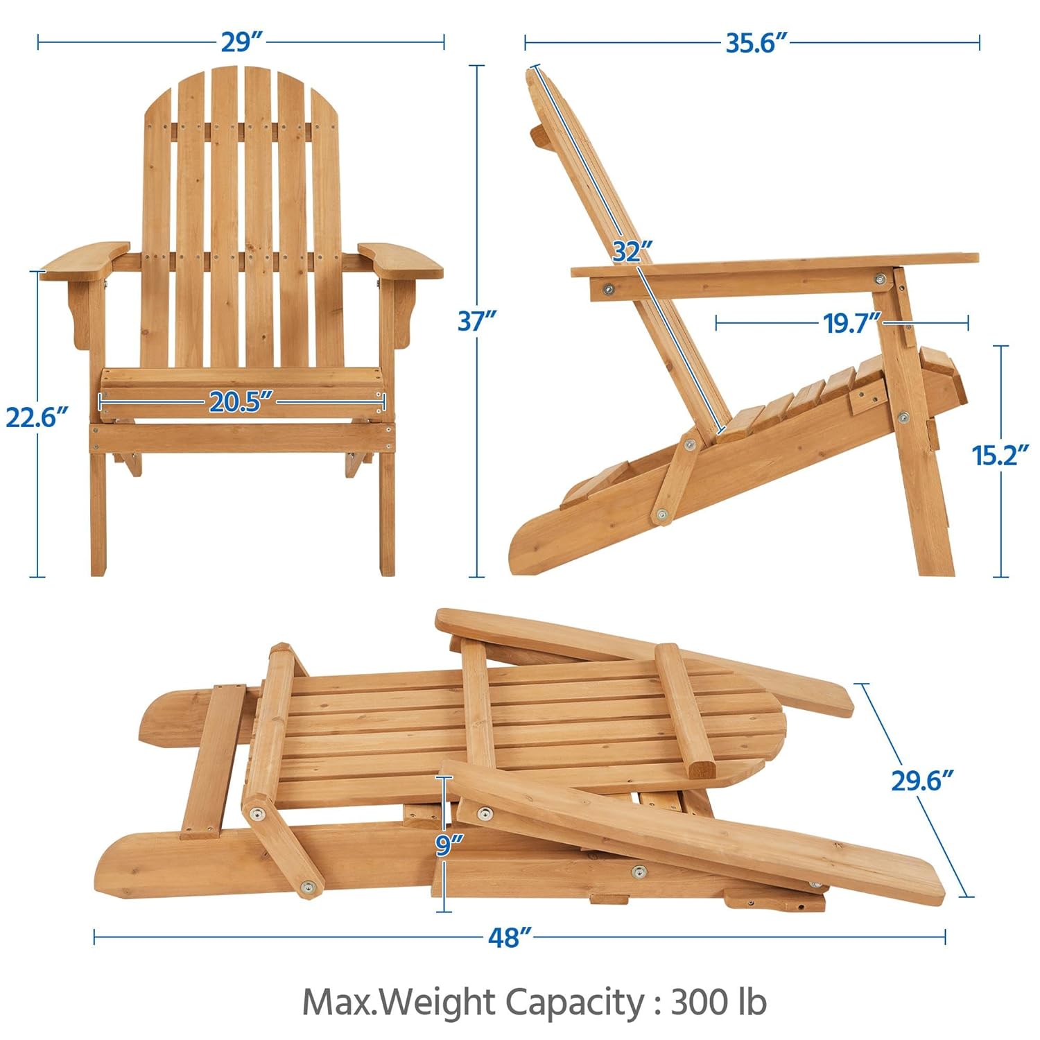 Folding Adirondack Chair Set o - Outdoor Furniture And Fire Pit reseña y precio