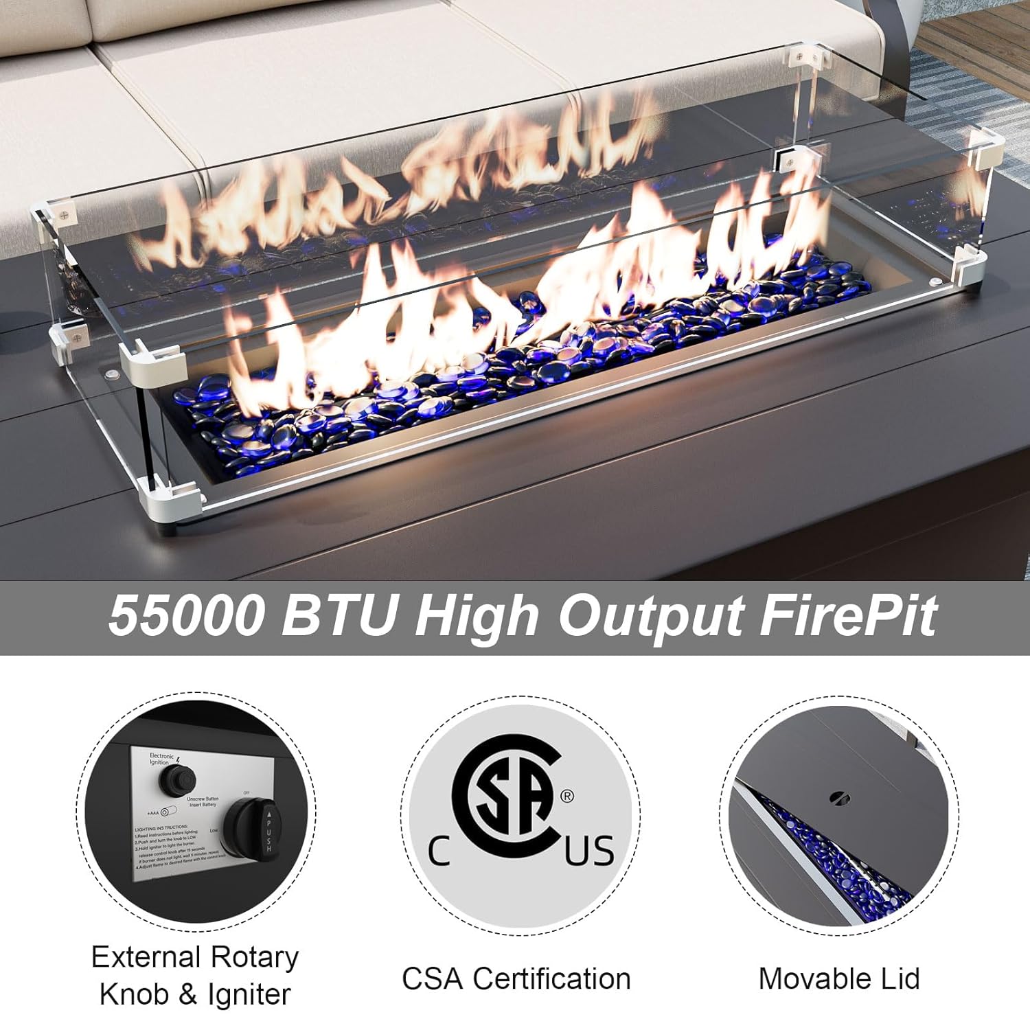 5-seat Aluminum Patio Sectiona - Outdoor Furniture And Fire Pit reseña y precio
