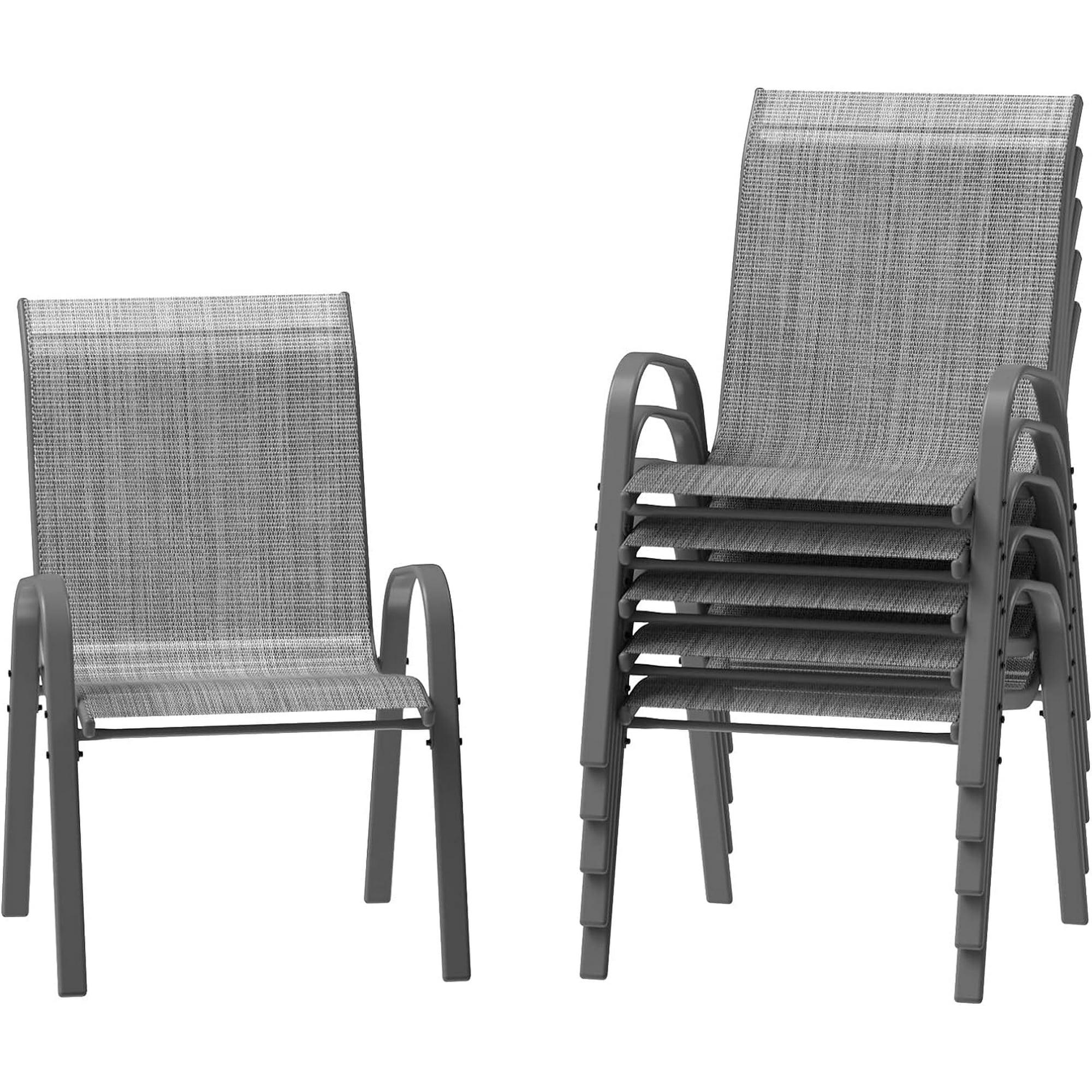 Stackable Chairs-6PCS Outdoor  - Outdoor Furniture Dining Set reseña y precio