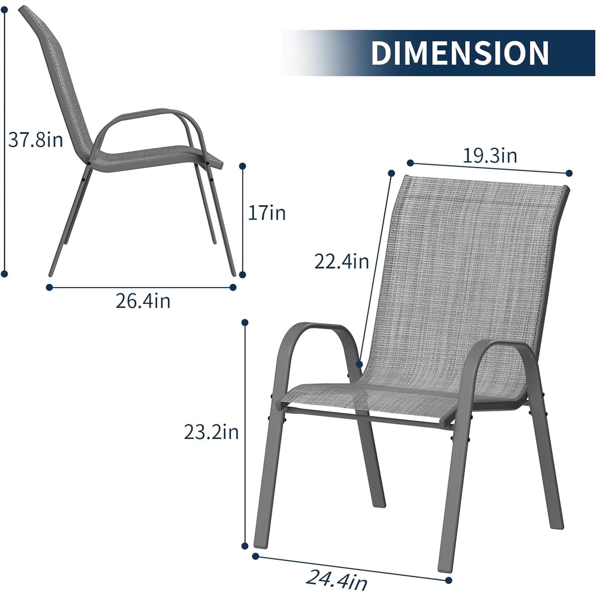 Stackable Chairs-6PCS Outdoor  - Outdoor Furniture Dining Set reseña y precio