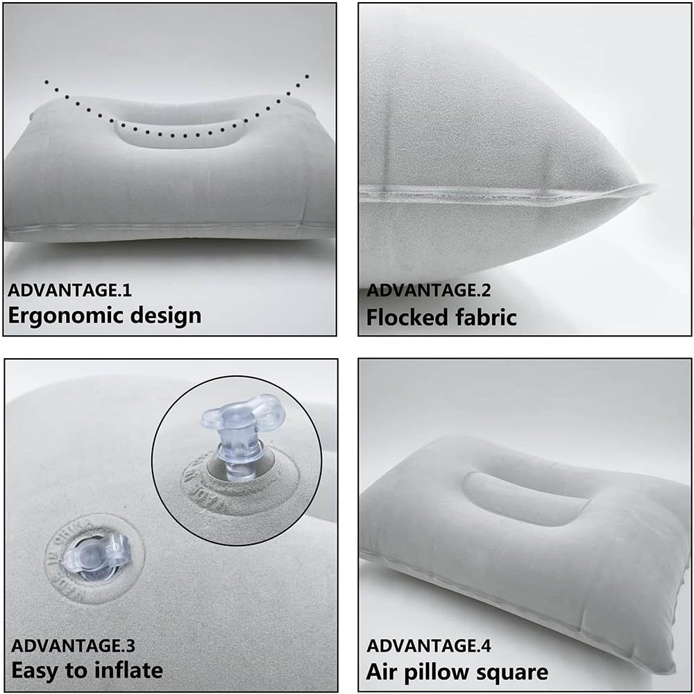 Inflatable Travel Pillow Porta - Outdoor Furniture Pillows reseña y precio