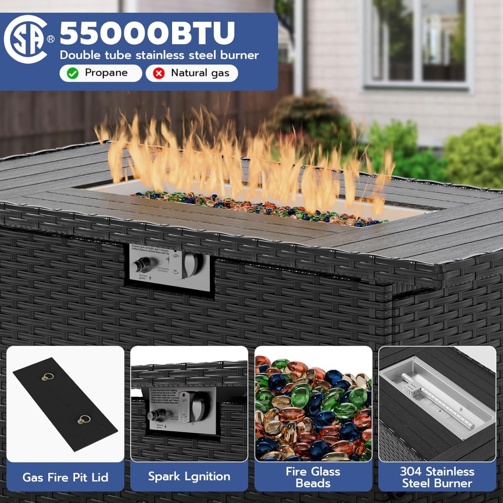 7 Piece Outdoor Sectional Sofa - Outdoor Furniture And Fire Pit reseña y precio