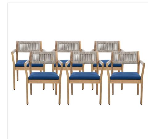 Braided Acacia Wood Outdoor Di - Outdoor Furniture Dining Set reseña y precio