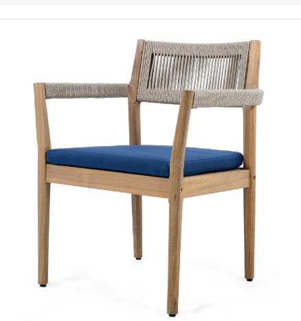 Braided Acacia Wood Outdoor Di - Outdoor Furniture Dining Set reseña y precio