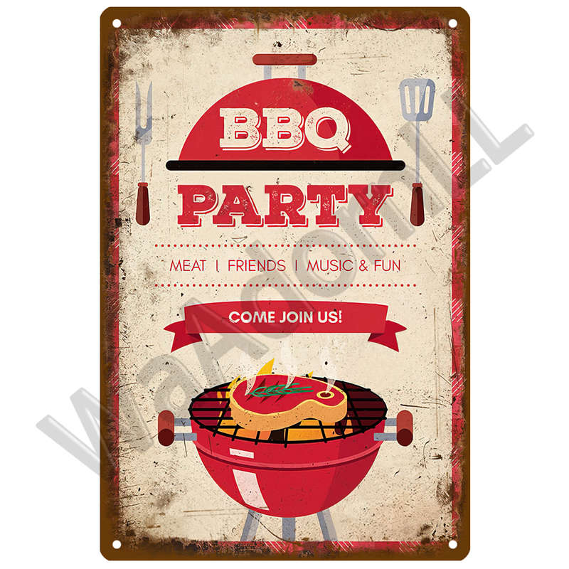 BBQ Zone Metal Sign Vintage Ti - Outdoor Furniture Zone reseña y precio