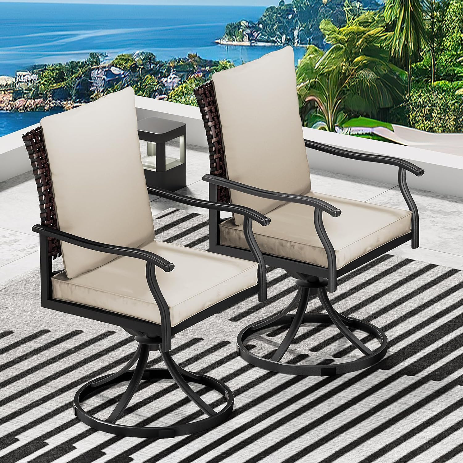2pc Swivel Dining Chairs Outdo - Outdoor Furniture Dining Set reseña y precio