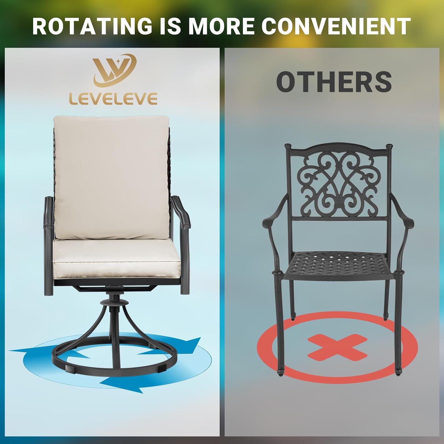 2pc Swivel Dining Chairs Outdo - Outdoor Furniture Dining Set reseña y precio