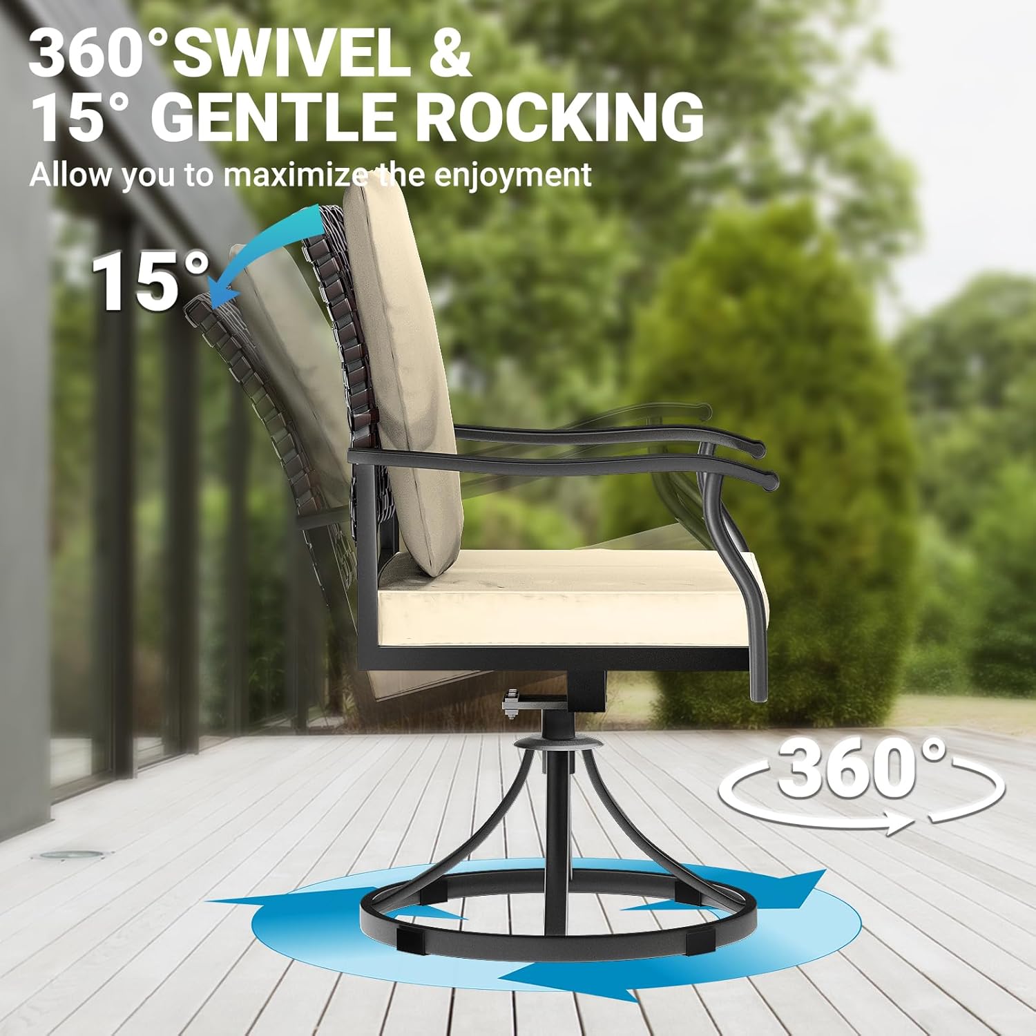 2pc Swivel Dining Chairs Outdo - Outdoor Furniture Dining Set reseña y precio