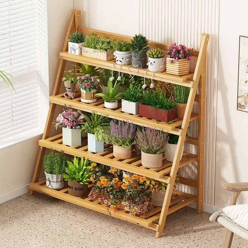 Solid Wood Flower Shelf Plant  - Outdoor Furniture Design reseña y precio