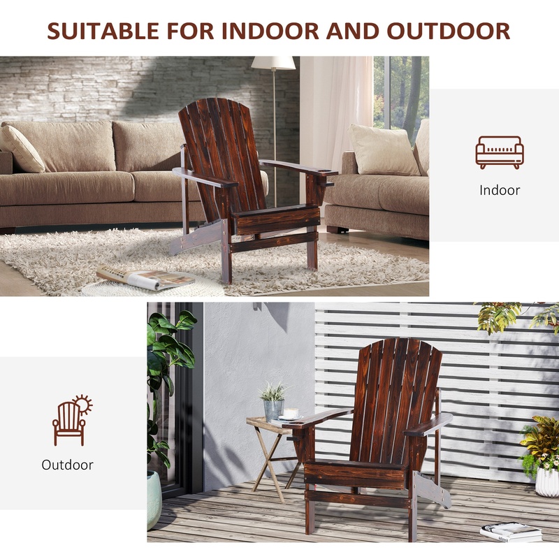 Outsunny Wooden Adirondack Cha - Outdoor Furniture And Fire Pit reseña y precio