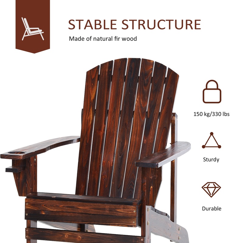 Outsunny Wooden Adirondack Cha - Outdoor Furniture And Fire Pit reseña y precio