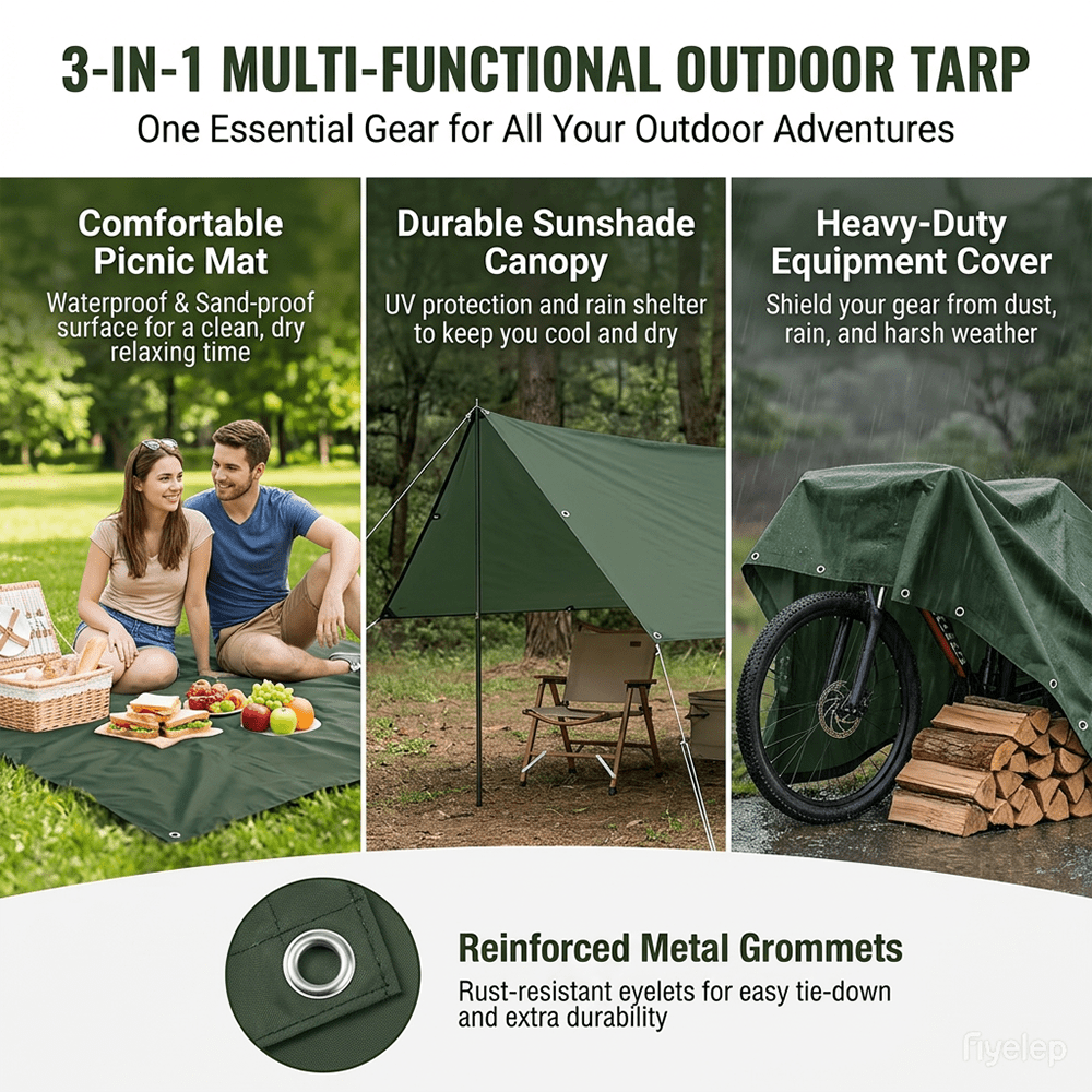 Outdoor Waterproof Tarp, Multi - Outdoor Furniture Varnish reseña y precio