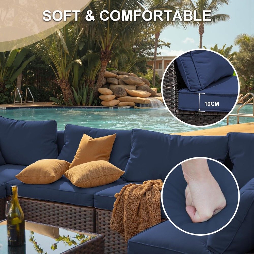 7 Piece Outdoor Patio Furnitur - Outdoor Furniture And Fire Pit reseña y precio
