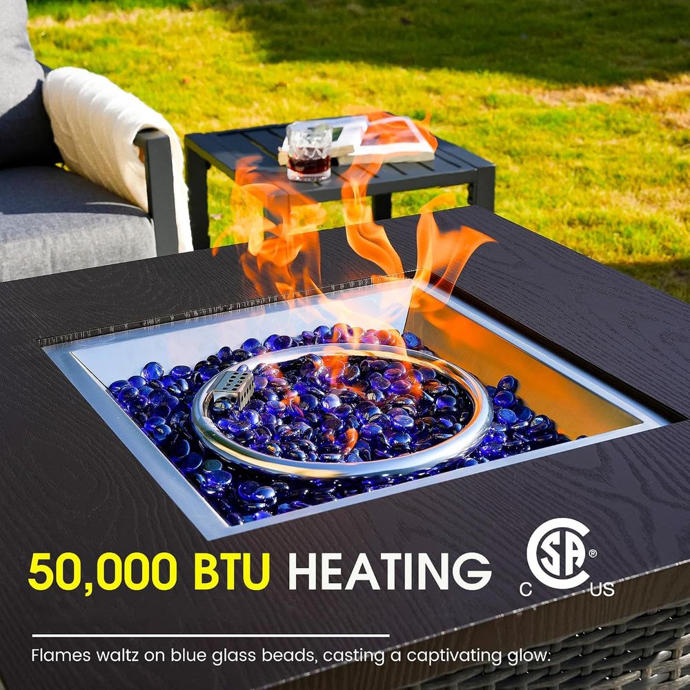 6-Piece Outdoor Patio Furnitur - Outdoor Furniture And Fire Pit reseña y precio