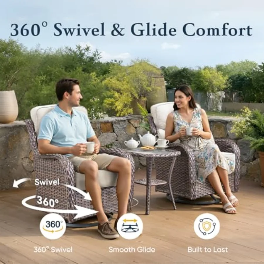 Outdoor swivel rocker patio ch - Outdoor Furniture Zone reseña y precio