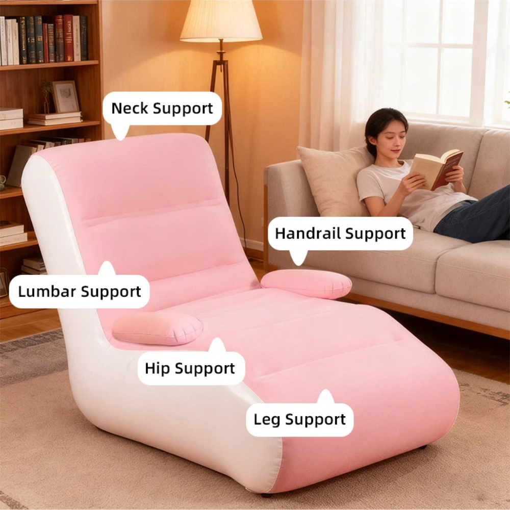 Inflatable Lounger Sofa with S - Outdoor Furniture Pillows reseña y precio