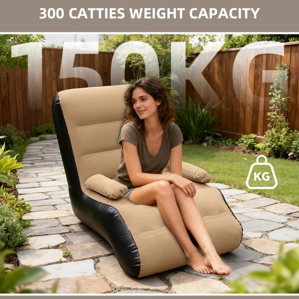 Inflatable Lounger Sofa with S - Outdoor Furniture Pillows reseña y precio