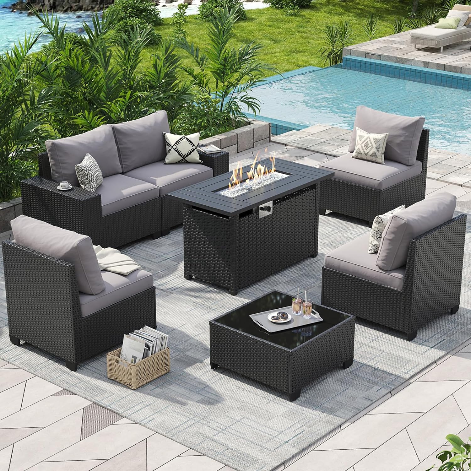 Outdoor Patio Furniture Set wi - Outdoor Furniture And Fire Pit reseña y precio