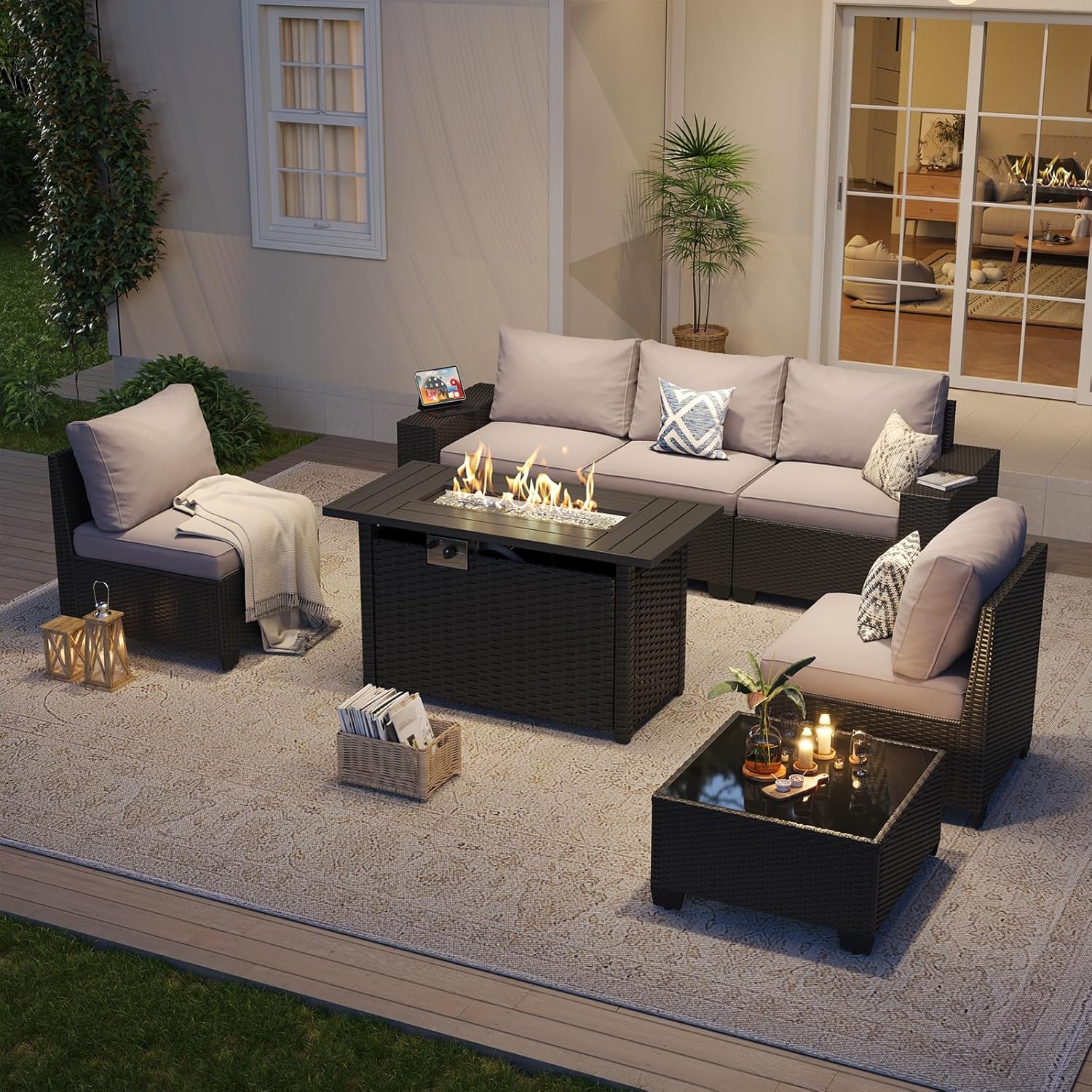 Outdoor Patio Furniture Set wi - Outdoor Furniture And Fire Pit reseña y precio