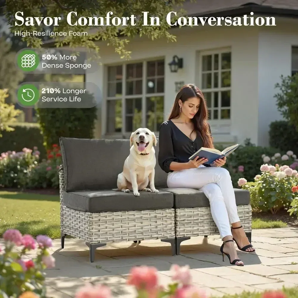 6-Piece Outdoor Wicker Patio F - Outdoor Furniture And Fire Pit reseña y precio