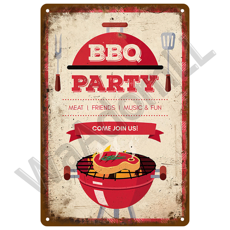 Vintage Tin Sign Dad`s BBQ Yar - Outdoor Furniture Zone reseña y precio