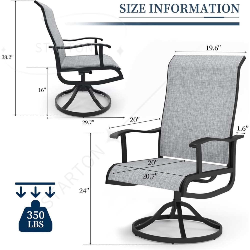 Patio Swivel Chairs Set Outdoo - Outdoor Furniture Dining Set reseña y precio