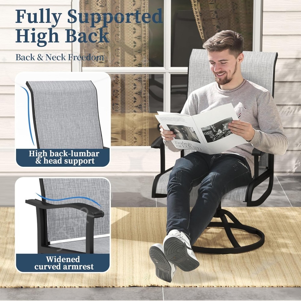 Patio Swivel Chairs Set Outdoo - Outdoor Furniture Dining Set reseña y precio