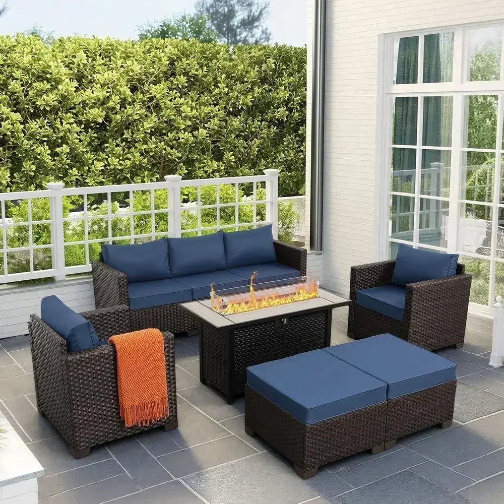 6-Piece Outdoor Patio Furnitur - Outdoor Furniture And Fire Pit reseña y precio