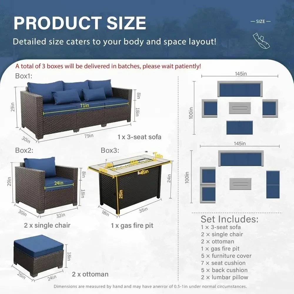 6-Piece Outdoor Patio Furnitur - Outdoor Furniture And Fire Pit reseña y precio