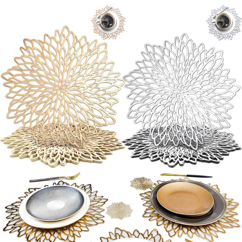 Set of 4 Metallic Placemats Se - Outdoor Furniture Design reseña y precio