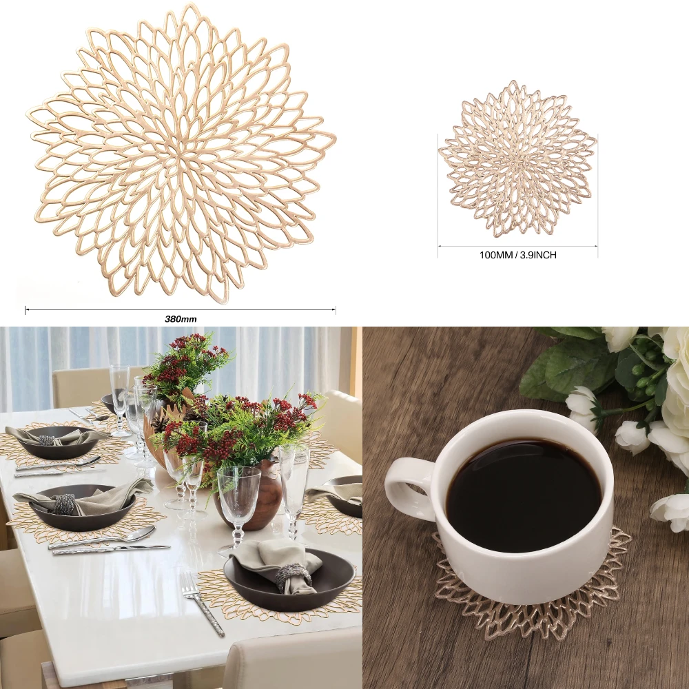 Set of 4 Metallic Placemats Se - Outdoor Furniture Design reseña y precio
