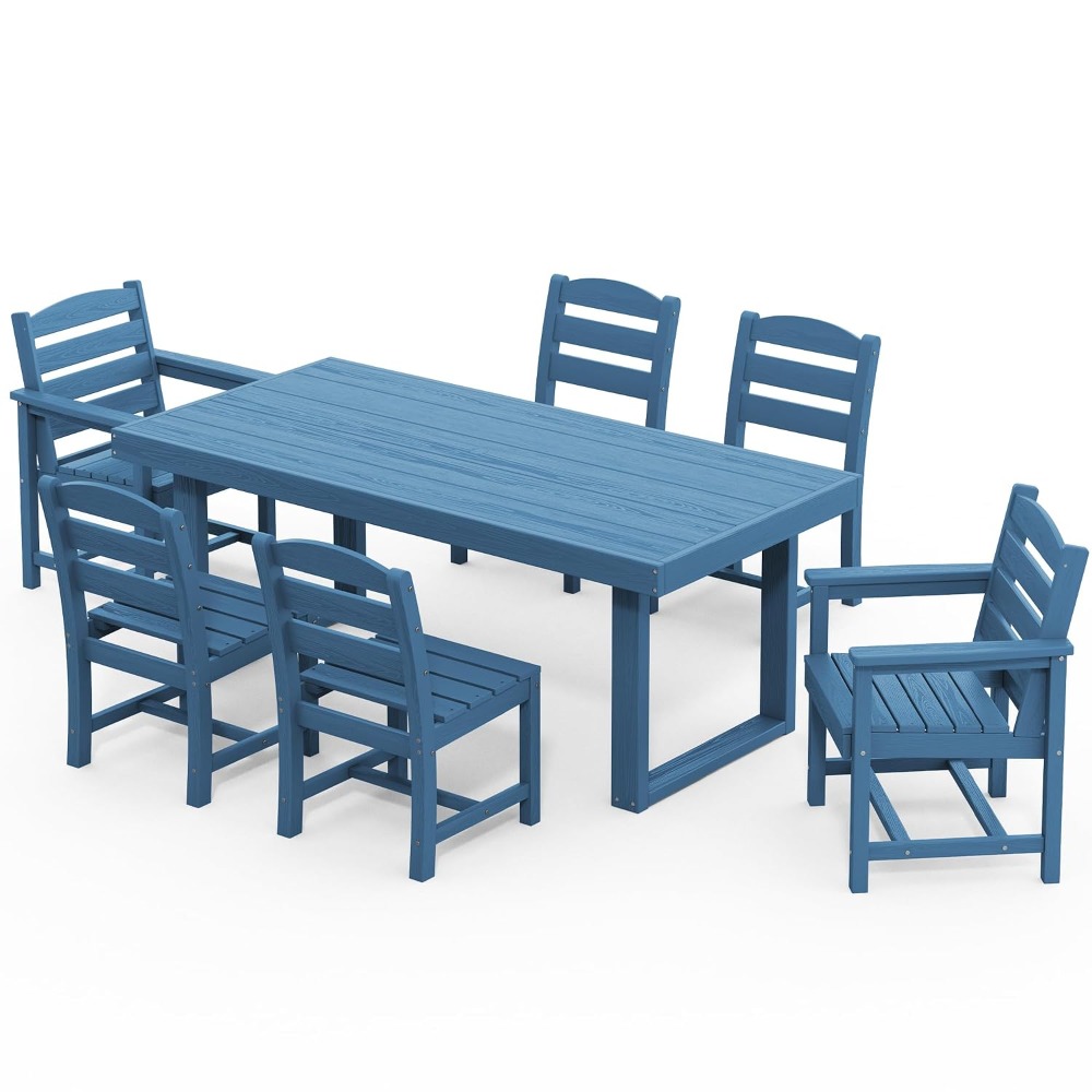 HDPE Outdoor Dining Set for 6, - Outdoor Furniture Dining Set reseña y precio