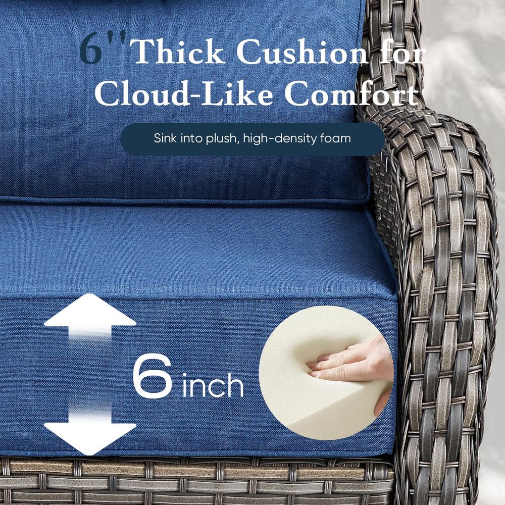 Luxury 6 Thick Cushioned Outdo - Outdoor Furniture Zone reseña y precio