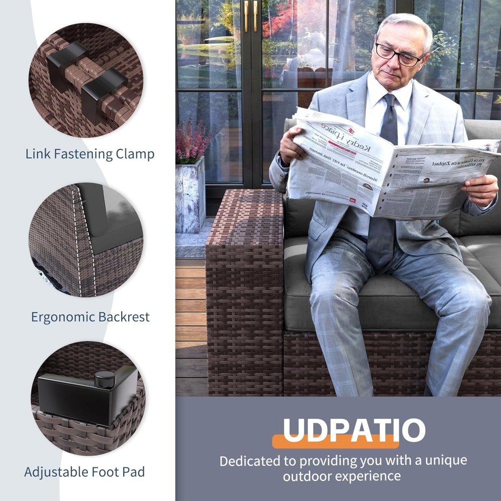 Sectional Sofa Set with Fire P - Outdoor Furniture And Fire Pit reseña y precio
